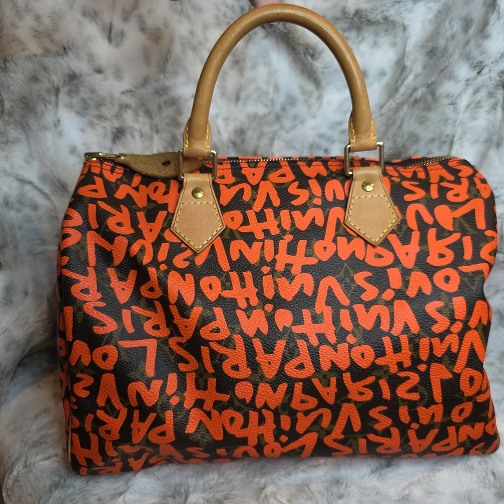 Louis Vuitton Bold Orange and Brown Satchel - Picture 13 of 15